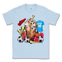 Dusty Blue Soccer Cold Drink Frappe Classic Tee - FaDigitalArtStudio