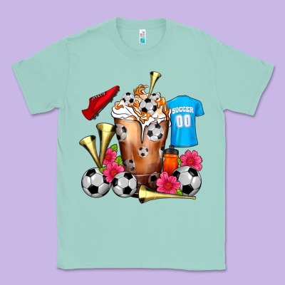 Soccer Cold Drink Frappe Classic Tee Designed By Fadigitalartstudio