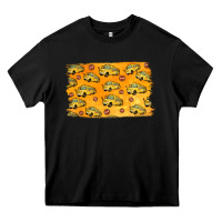 Black School Bus Pattern Heavy Core Tee - Jasminsmagicworld