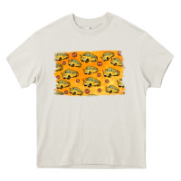 Cream School Bus Pattern Heavy Core Tee - Jasminsmagicworld