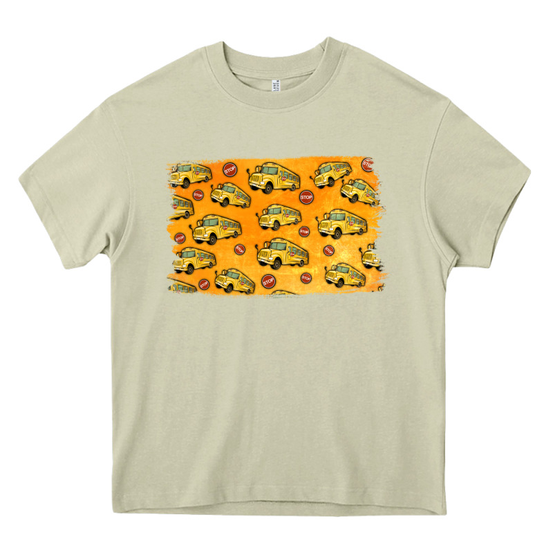 School Bus Pattern Heavy Core Tee by Jasminsmagicworld | Teevron
