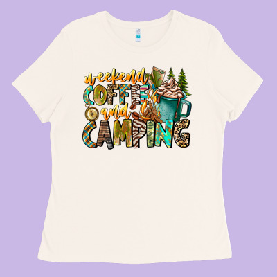 Weekends Coffee And Camping Ladies Tee Designed By Cowhidedigitalart