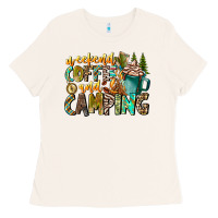 Bone Weekends Coffee And Camping Ladies Tee - CowhideDigitalArt