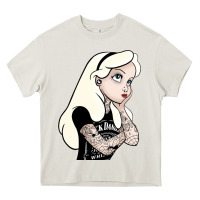 Cream alice in wonderland Heavy Core Tee - artisFamous