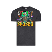 Vintage Black Spooky Season Vintage Tee - CowhideDigitalArt