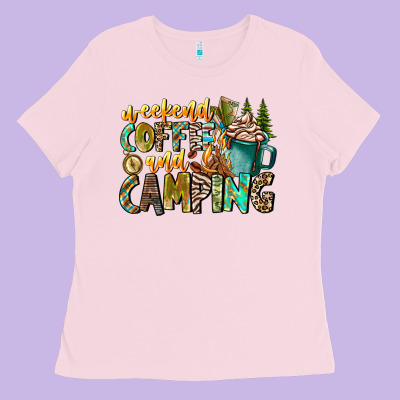 Weekends Coffee And Camping Ladies Tee Designed By Cowhidedigitalart