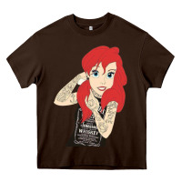 Chocolate Brown ariel tatoo Heavy Core Tee - artisFamous