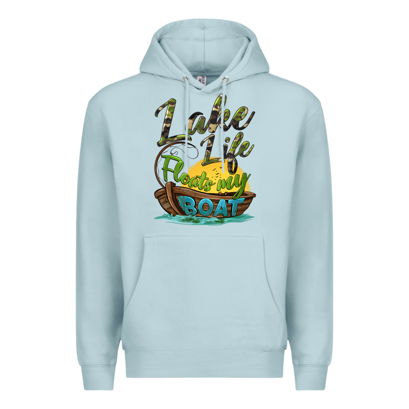 Lake Life Floats My Boat Premium Hoodie by BarkalooDesign | Teevron