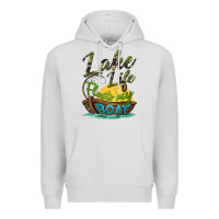 Dove Grey lake life floats my boat Premium Hoodie - BarkalooDesign