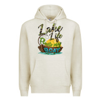 Oatmeal Heather lake life floats my boat Premium Hoodie - BarkalooDesign