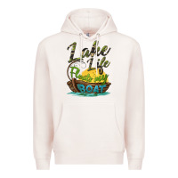 Pale Pink lake life floats my boat Premium Hoodie - BarkalooDesign