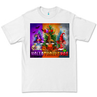 White happy hallothanksmas Premium Tee - FaDigitalArtStudio