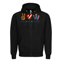 Black Peace Love Fireworks Zipper Hoodie - Jasminsmagicworld
