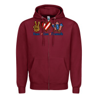 Burgundy Peace Love Fireworks Zipper Hoodie - Jasminsmagicworld