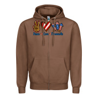 Chestnut Peace Love Fireworks Zipper Hoodie - Jasminsmagicworld