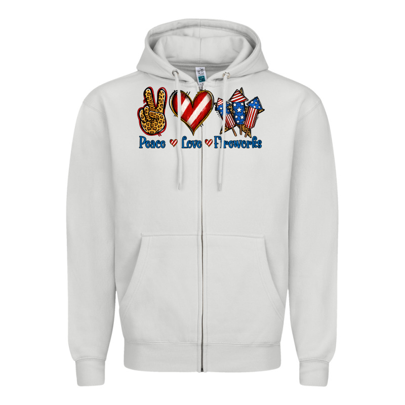 Peace Love Fireworks Zipper Hoodie by Jasminsmagicworld | Teevron
