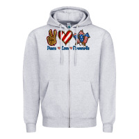 Heather Grey Peace Love Fireworks Zipper Hoodie - Jasminsmagicworld