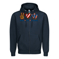 Navy Peace Love Fireworks Zipper Hoodie - Jasminsmagicworld