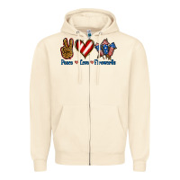 Sandshell Peace Love Fireworks Zipper Hoodie - Jasminsmagicworld