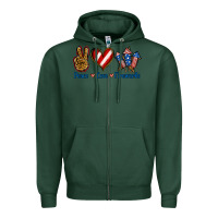 Sports Green Peace Love Fireworks Zipper Hoodie - Jasminsmagicworld