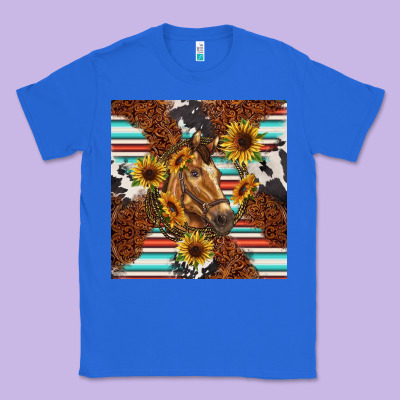 Western Horse Classic Tee Designed By Barkaloodesign