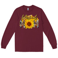 Burgundy blessed mom sunflower Long Sleeve Tee - RacoonDesign