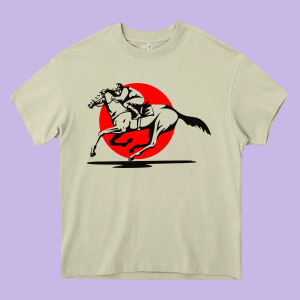 Horse Racing Heavy Core Tee Designed By Artisfamous