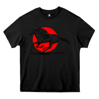 Black horse racing Heavy Core Tee - artisFamous