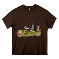 Chocolate Brown paris Heavy Core Tee - artisFamous