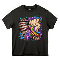 Asphalt LGBTQ+ and American flag Heavy Core Tee - FaDigitalArtStudio