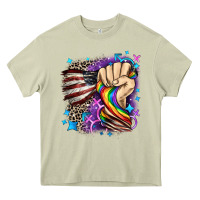 Mossy LGBTQ+ and American flag Heavy Core Tee - FaDigitalArtStudio
