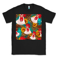 Black western  chicken with sunflowers seamless pattern Classic Tee - FaDigitalArtStudio