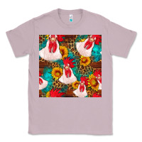 Lilac western  chicken with sunflowers seamless pattern Classic Tee - FaDigitalArtStudio