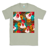 Matcha western  chicken with sunflowers seamless pattern Classic Tee - FaDigitalArtStudio