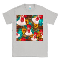 Moon Dust western  chicken with sunflowers seamless pattern Classic Tee - FaDigitalArtStudio