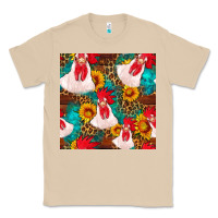 Mushroom western  chicken with sunflowers seamless pattern Classic Tee - FaDigitalArtStudio