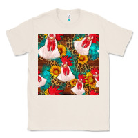Natural western  chicken with sunflowers seamless pattern Classic Tee - FaDigitalArtStudio