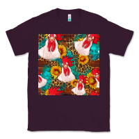 Plum western  chicken with sunflowers seamless pattern Classic Tee - FaDigitalArtStudio