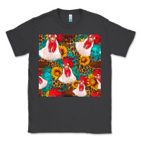 Smoke western  chicken with sunflowers seamless pattern Classic Tee - FaDigitalArtStudio