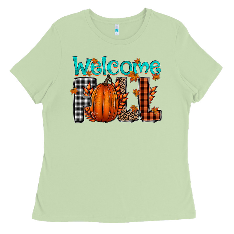 Welcome Fall Ladies Tee by CowhideDigitalArt | Teevron