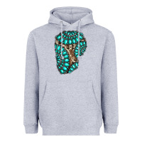 Heather Grey gemstone cowhide patches Heavyweight Hoodie - RanaPortraitStore