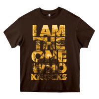 Chocolate Brown i am the one who knocks Heavy Core Tee - artisFamous