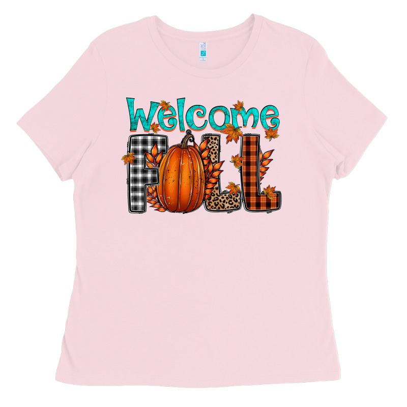 Welcome Fall Ladies Tee by CowhideDigitalArt | Teevron