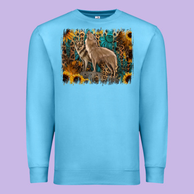 Western Wolves Premium Sweatshirt Designed By Jasminsmagicworld