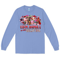 Colony Blue farm animals is my valentine Long Sleeve Tee - RacoonDesign