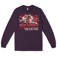 Plum farm animals is my valentine Long Sleeve Tee - RacoonDesign