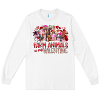 White farm animals is my valentine Long Sleeve Tee - RacoonDesign