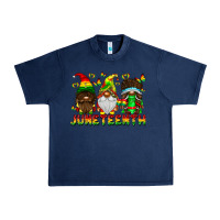 Navy June Teenth Gnomes Urban Heavy Tee - CowhideDigitalArt