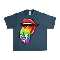 Midnight Navy Pride LGBT Sign Tongue Urban Heavy Tee - Jasminsmagicworld