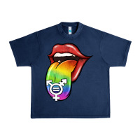 Navy Pride LGBT Sign Tongue Urban Heavy Tee - Jasminsmagicworld